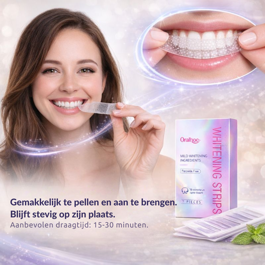 Oralhoe Zahnaufhellungsstreifen | Sichtbar weißere Zähne in nur 30 Minuten – Peroxidfrei